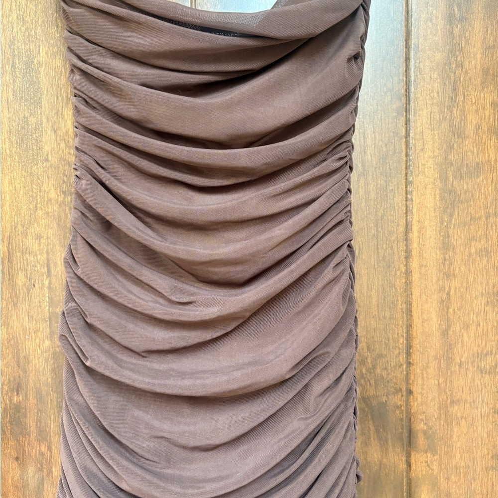 Retrofete Adele Brown Chiffon Strapless Maxi Dress - Picture 8 of 8